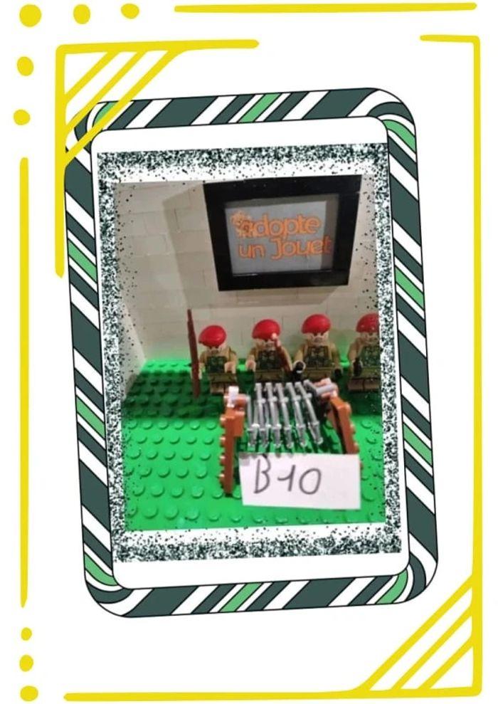 "Lot B10" - Lot de 4 soldats Bérêts rouges anglais seconde guerre mondiale type Lego - photo numéro 2