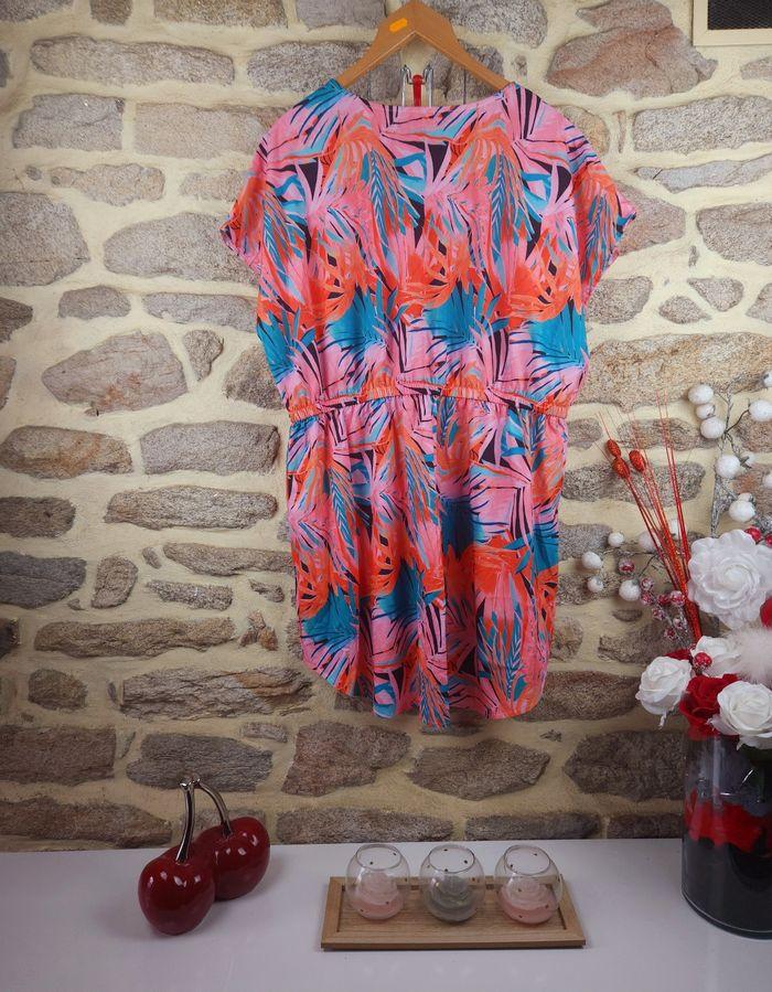 Robe tropical manches chauve souris multicolore Femme taille 54 marque Boohoo 🍬 - photo numéro 3