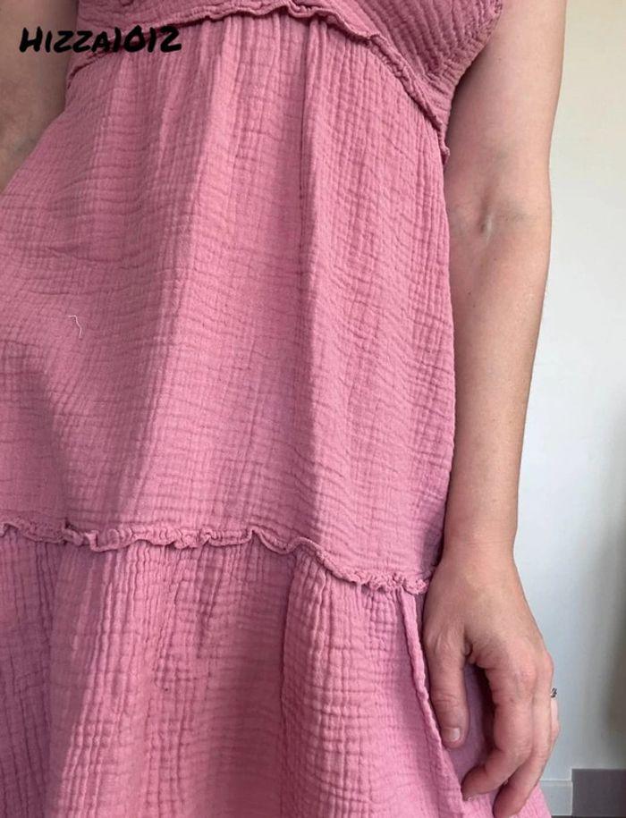 Robe gaze de coton rose taille unique (34/36/38/40/42)💖 - photo numéro 5