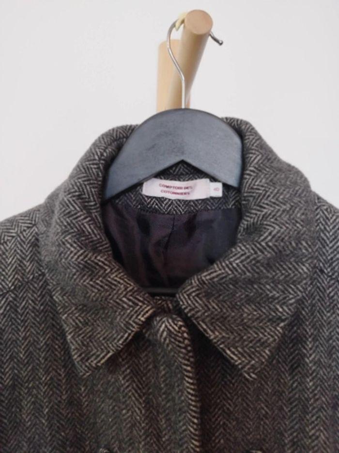 Comptoir Des Cotonniers Manteau long en laine Gris anthracite - photo numéro 4