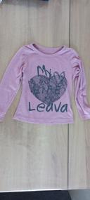 T shirt 3 ans cœur manche longue mauve