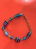 Bracelet perles bleues