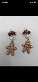 Jolie boucles d’oreilles bonhomme sablés de Noël neuf