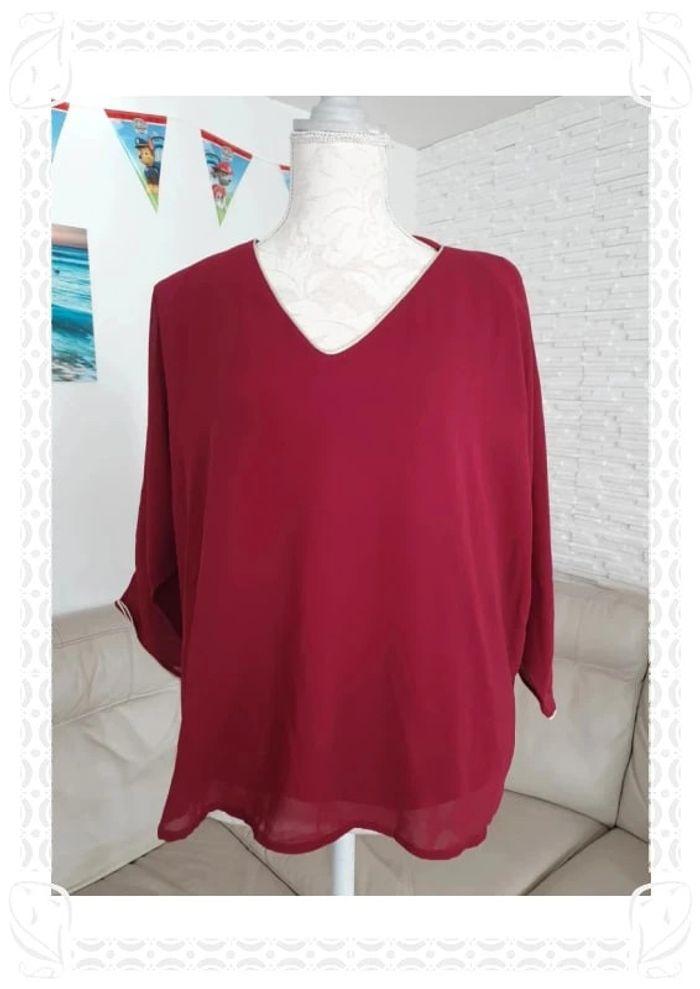 Blouse bordeaux cerise vanny taille M 38 - photo numéro 1