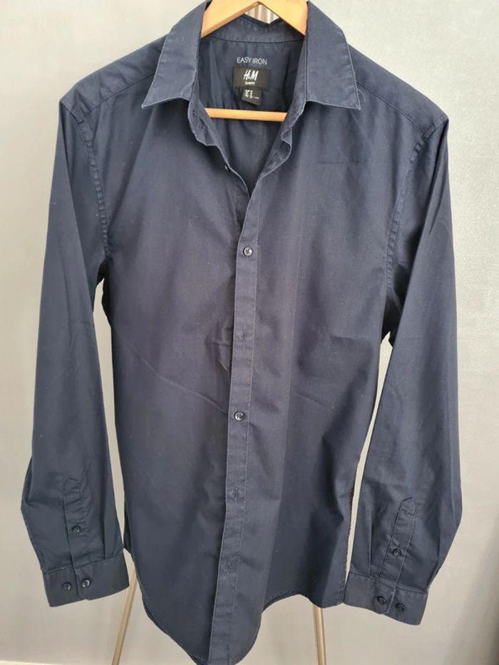 Chemise Slim Fit H&M Bleu marine - photo numéro 2