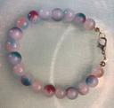 Bracelet avec perles en verre 8mm – Rose Bleu Rouge