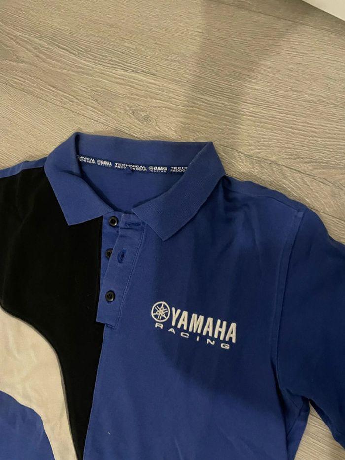 T-shirt polo à manches courtes de moto bleu noir et blanc Yamaha racing taille M - photo numéro 3