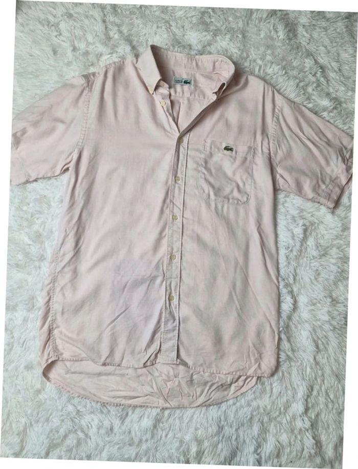 Chemise manches courtes lacoste rose taille L destockage été - photo numéro 2