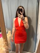 Robe décolleté dos nu rouge shein M