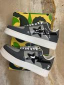 Baskets basses A Bathing Ape Bape Sta Low Enlarged M2 gris et noir