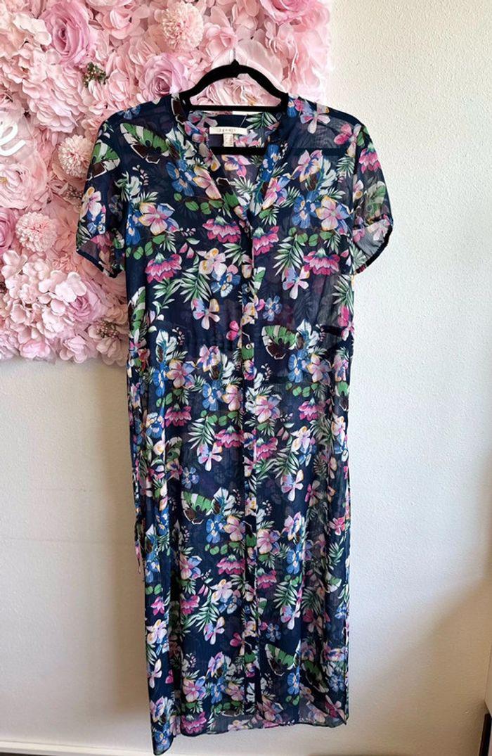 Robe de plage taille 38 en viscose fleurie Esprit - photo numéro 1