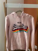 Sweat à capuche rose Superdry