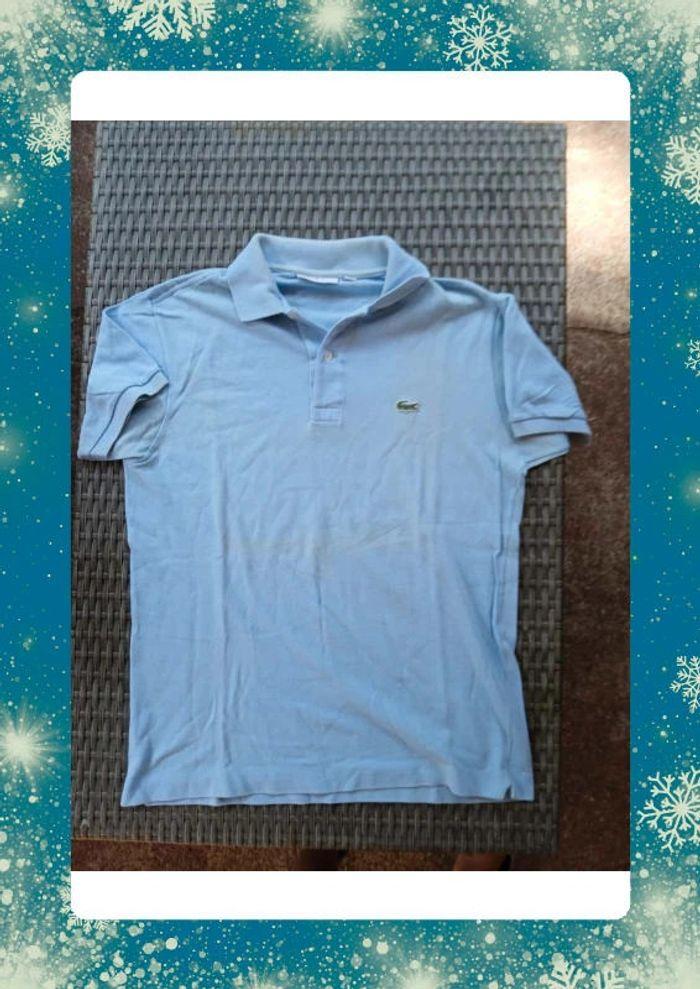 Polo lacoste bleu clair M original FR 38 classic fit - photo numéro 1