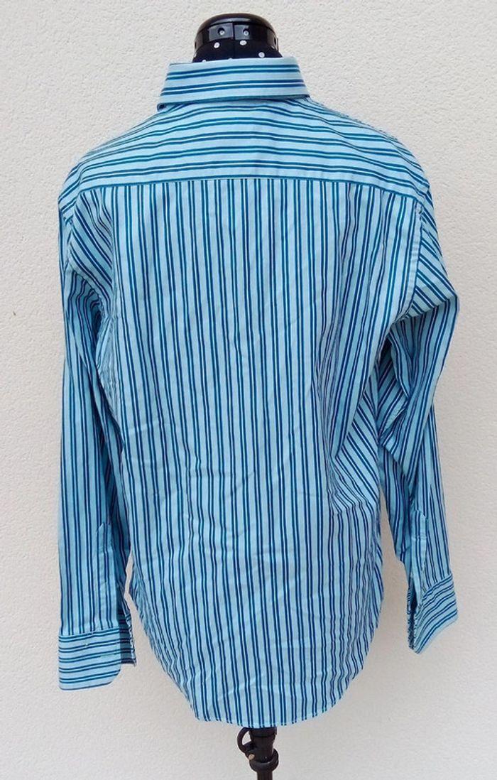 Chemise manches longues Zara Man bleue turquoise taille XL - photo numéro 3