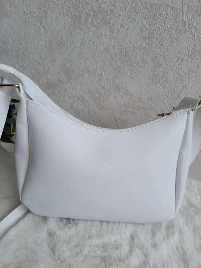 Sac bandoulière fleuri broderie blanc - photo numéro 3