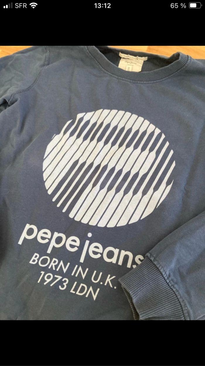 Pull sweat garçon bleu 12 ans pepe jeans - photo numéro 2