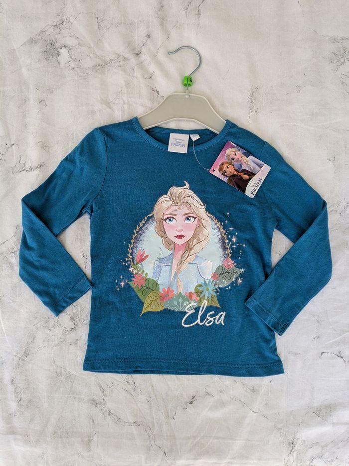 T-shirt bleu manches longues Reine des neiges  2 ans - photo numéro 1