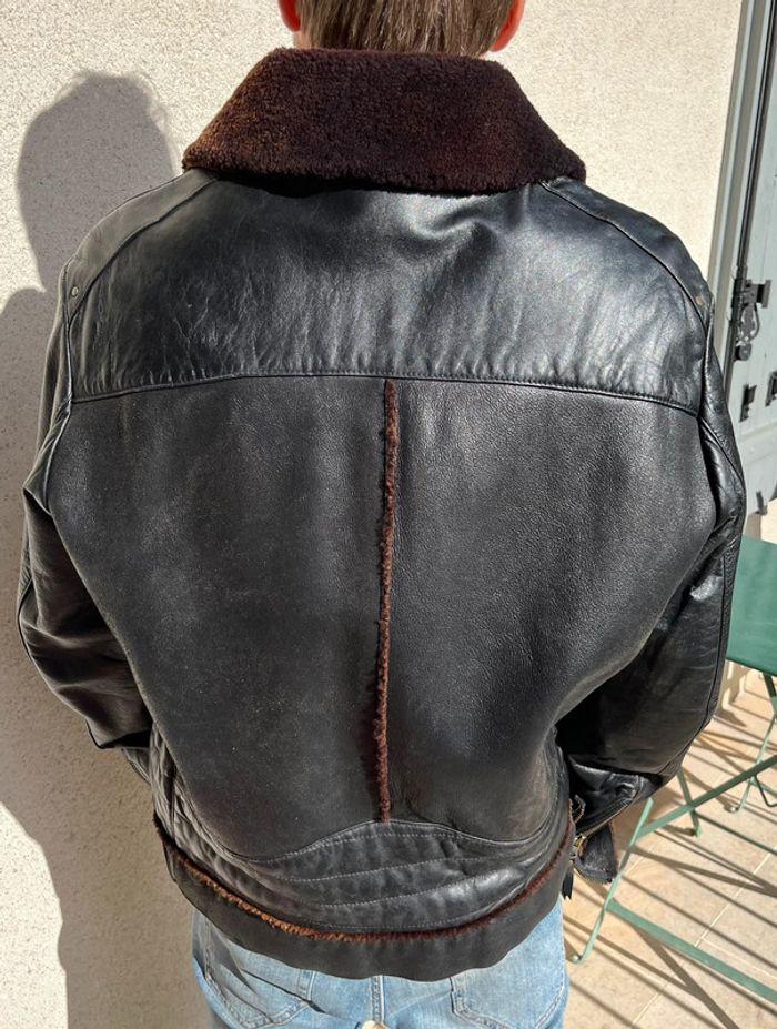 Veste cuir noir taille L - photo numéro 3