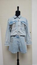 Ensemble short veste jean strass bijoux Naf Naf