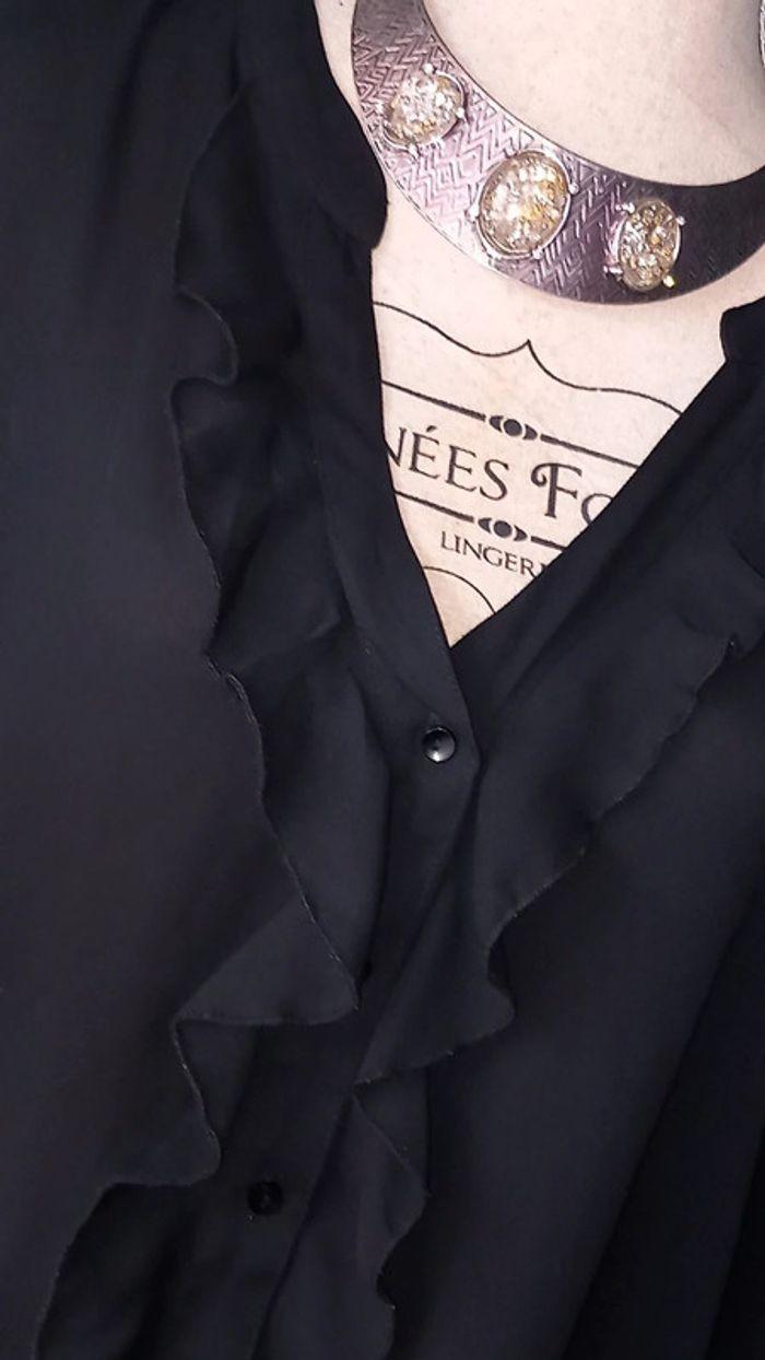 🍒Chemise noire à jabot M&S mode🍒 - photo numéro 4