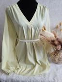 Blouse fleurie jaune blanc C&A taille 52