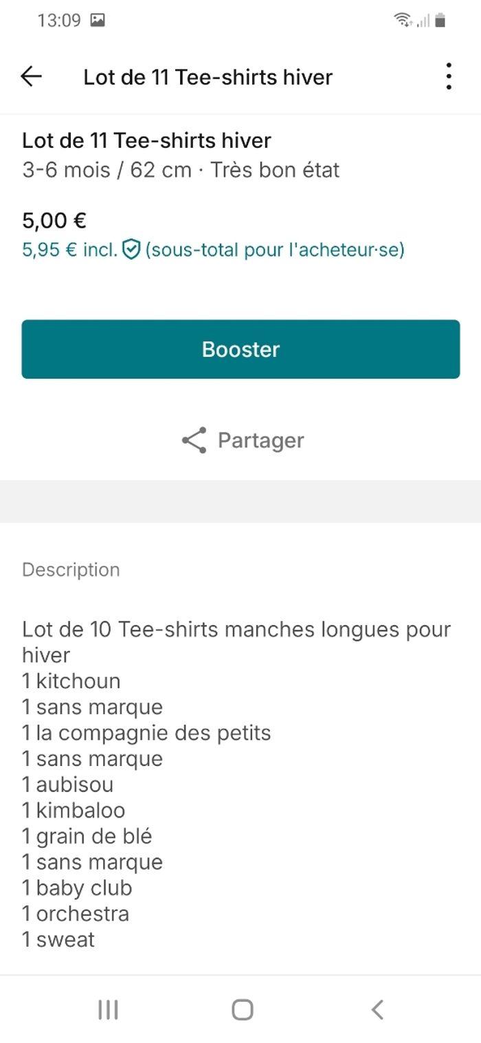 Lot de 11 Tee-shirts hiver manches longues - photo numéro 1