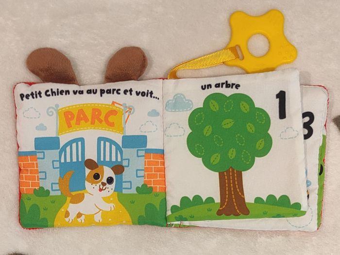 Livre tissu bébé chien Auzou Cadeau de naissance - photo numéro 2