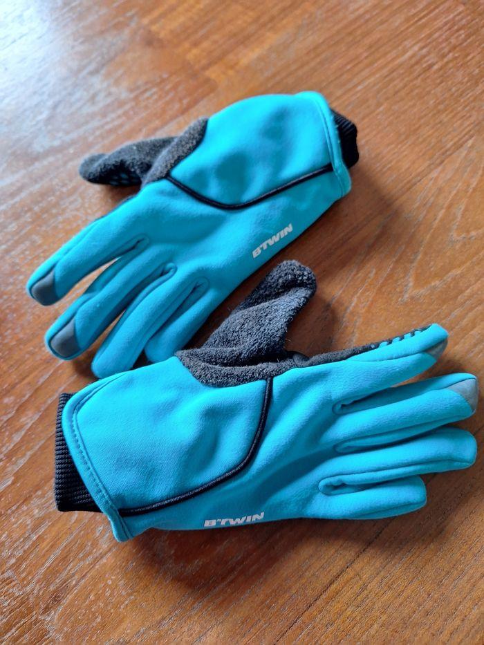 Gants bmx 6-8 ans bleu et noirbt - photo numéro 3