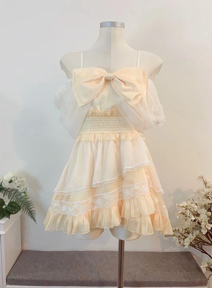 Dress Robe Yellow Rose Cute Kawaii Princess Barbie Cosplay Lolita - photo numéro 2