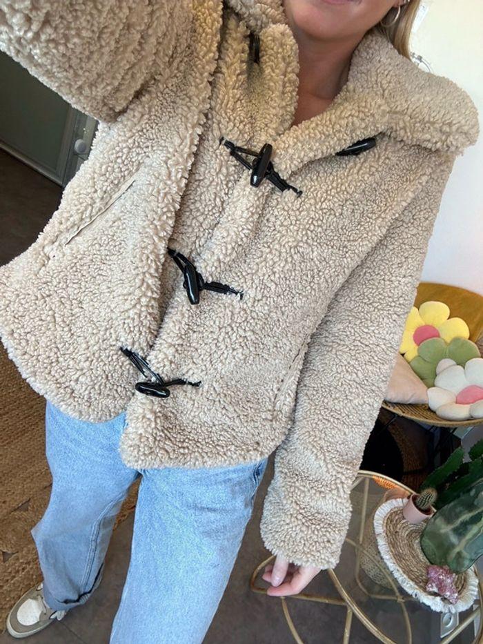 Veste Zara teddy beige, taille XS oversize, neuve - photo numéro 3