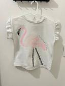 T-shirt blanc flamand rose Zara 92cm 18/24mois