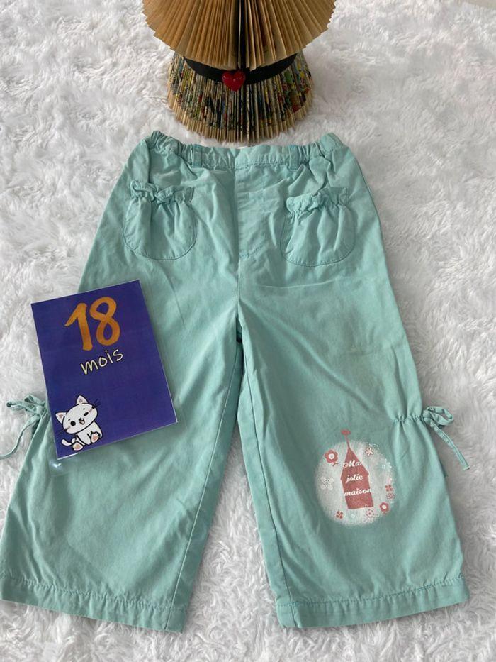 Pantalon menthe vert molleton 18 mois tbe - photo numéro 1