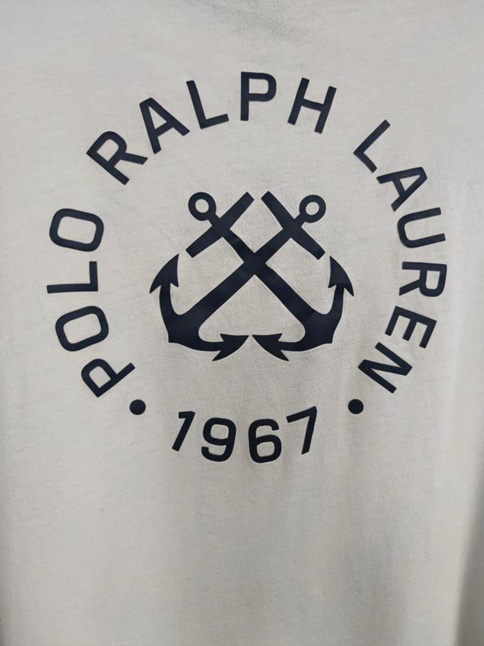 T-shirt Ralph Lauren Manches Longues Blanc Motif Marin Taille 2XL Homme - photo numéro 5