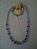 Parure de 3 pieces bleu en cristal