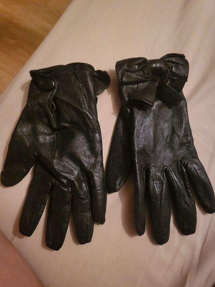 Gants en cuir noir mango - photo numéro 2