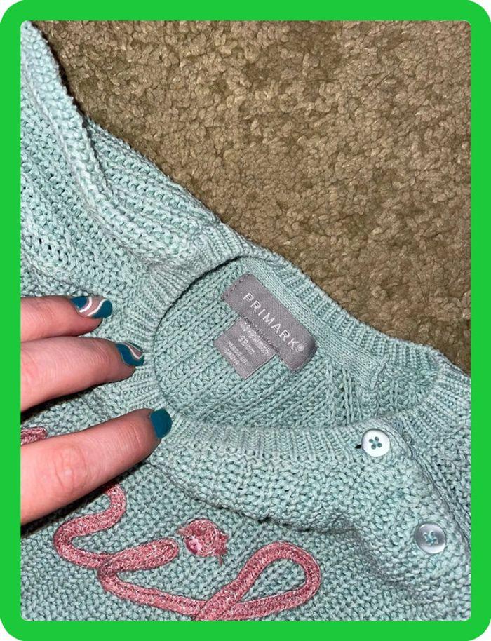 Pull à grosses mailles vert d’eau et rose primark bb 18-24 mois - photo numéro 6