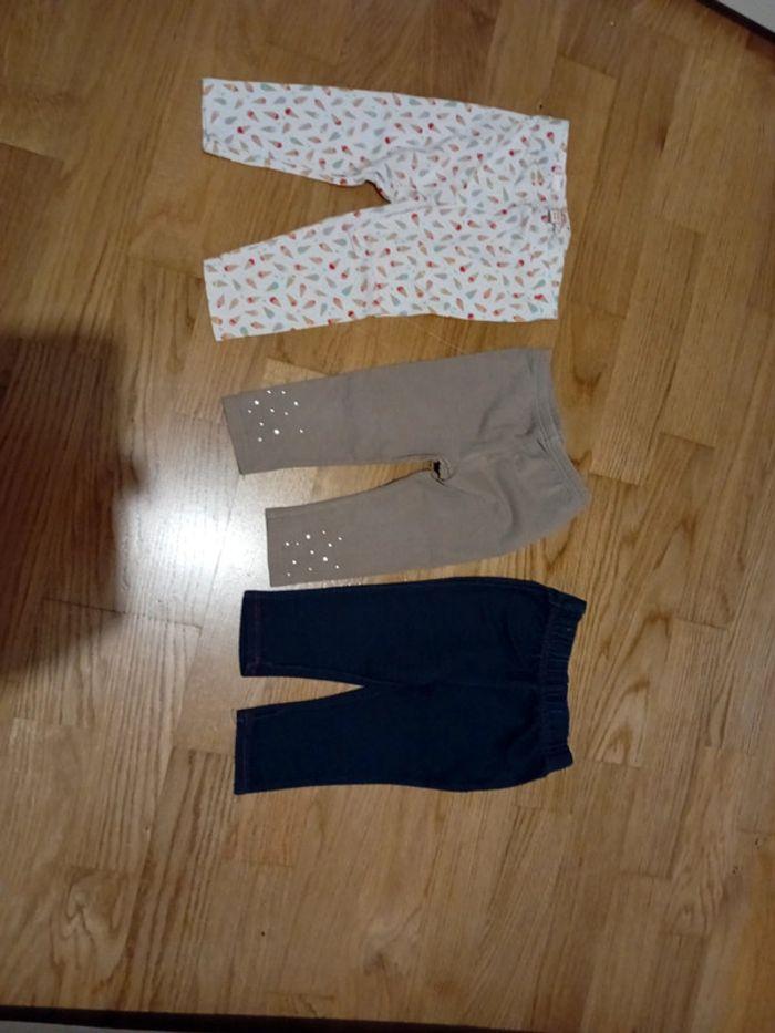 Lot 3 leggings 12 mois - photo numéro 1