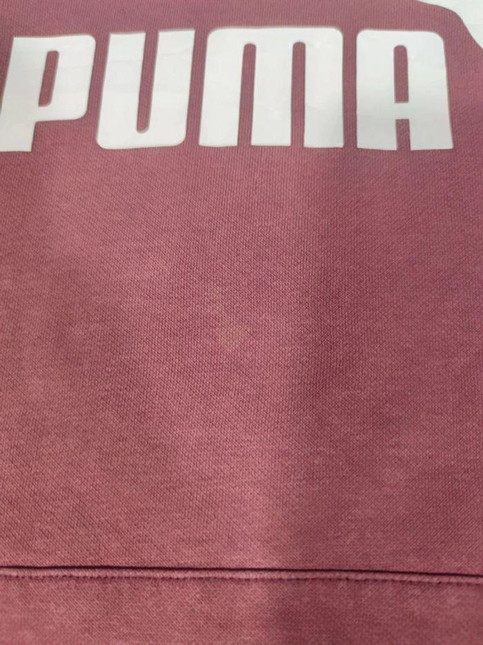 Sweat à Capuche Puma Bordeaux Logo Floqué Blanc Taille XS Homme - photo numéro 8