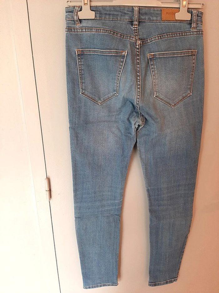 jeans droit pull & bear bleu taille 38 - photo numéro 3