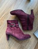 Bottines à talons daim couleur bordeaux Pointure 37 Vera Gomma