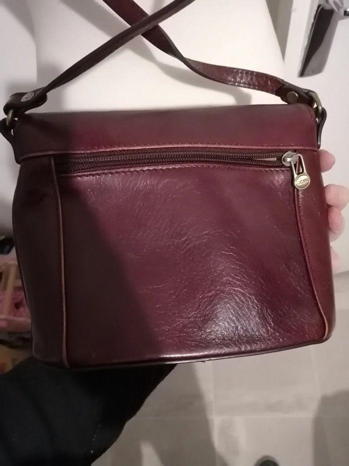 Sac cuir bandoulière bordeaux - photo numéro 7