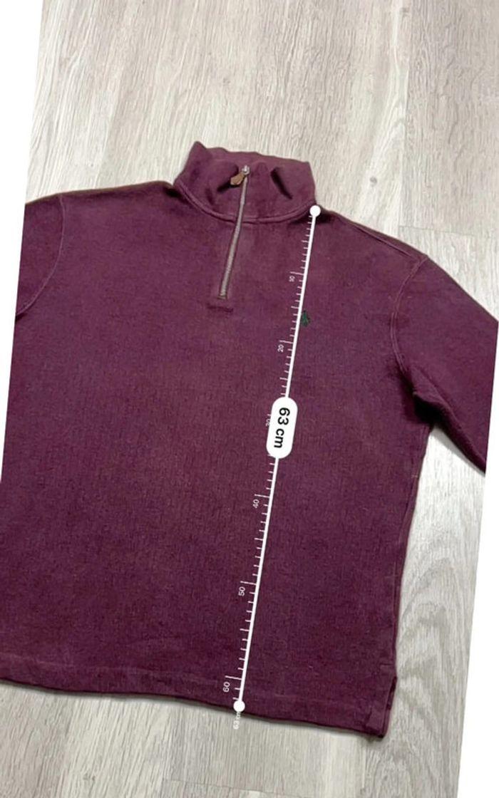 👕 Half Zip, Quart Zip, sweat col roulé à fermeture Ralph Lauren Bordeaux Taille S 👕 - photo numéro 2