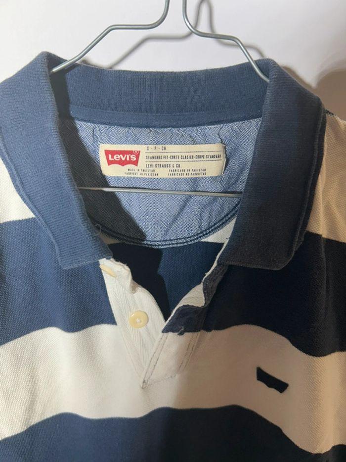 Polo Levi's à rayures bleu marine et blanc - photo numéro 2