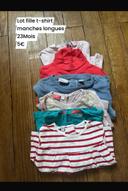 Lot t-shirt ML fille 23Mois