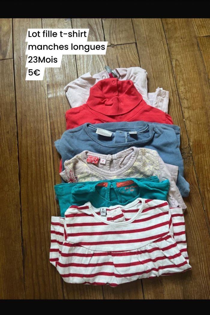 Lot t-shirt ML fille 23Mois