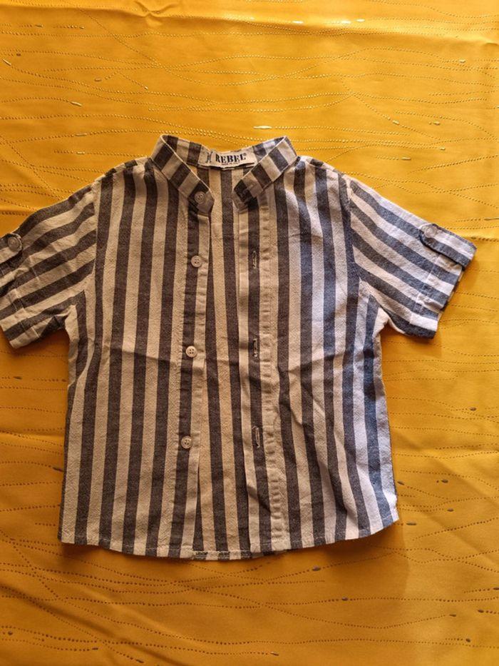 Chemise rayée col Mao 18 mois - photo numéro 1