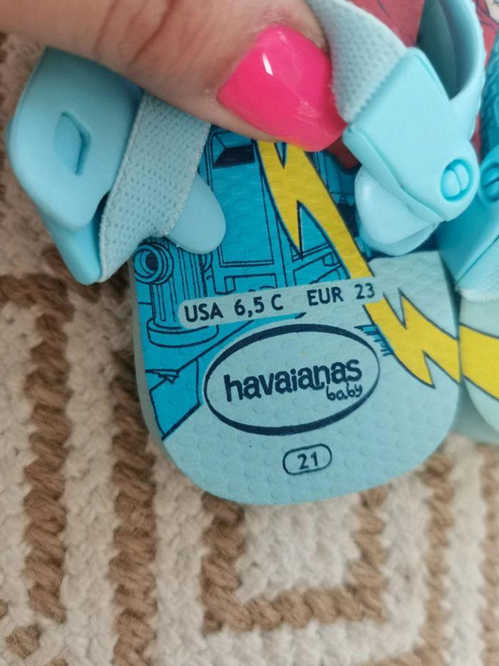 Tong havaianas garçon bleu flash Marvel Avengers neuf taille 23 - photo numéro 3