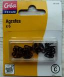 6 agrafes noires (portes et crochets) boite neuve