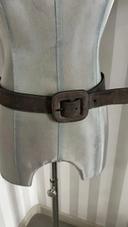 Ceinture  cuir daim gris Parallèle T:80