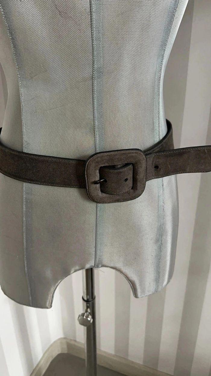 Ceinture  cuir daim gris Parallèle T:80 - photo numéro 1